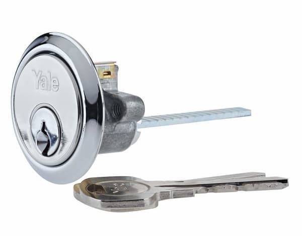 Yale - P-4KP1109-CH - Ersättningscylinder för fälg, Lämplig för dörrar 38-57 mm, 4 nycklar ingår, Kromad finish, Visi Packad