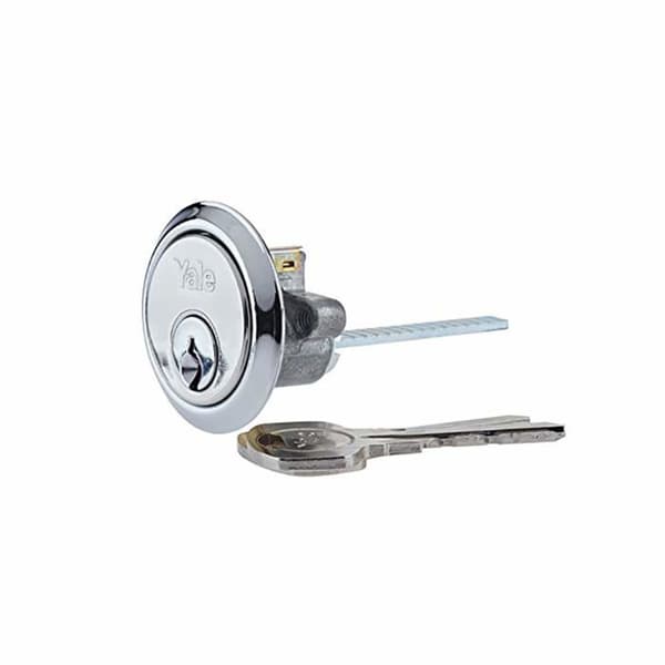 Yale - P-4KP1109-CH - Ersättningscylinder för fälg, Lämplig för dörrar 38-57 mm, 4 nycklar ingår, Kromad finish, Visi Packad