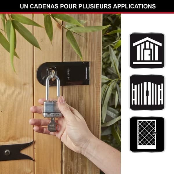 Högsäkerhetshänglås - MASTER LOCK - M1EURDLFCC - Nyckel - Laminerat stål - Exteriör - Shackle M