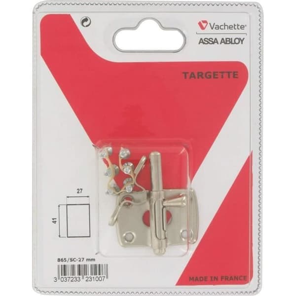 Målsättning lås VACHETTE - rund kolv - förnicklad - 40 mm - 5 stift - 2 nycklar inkluderade