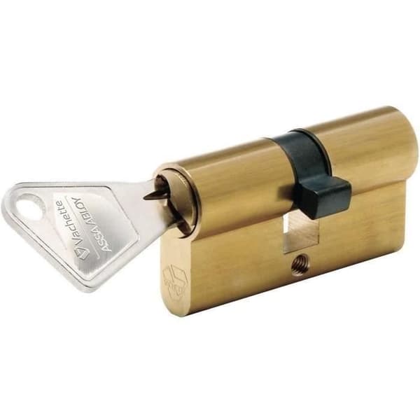 Europeisk cylinder VACHETTE - mässing - 35x35 mm - Med nyckel - Polerad - Anti-bypass skydd