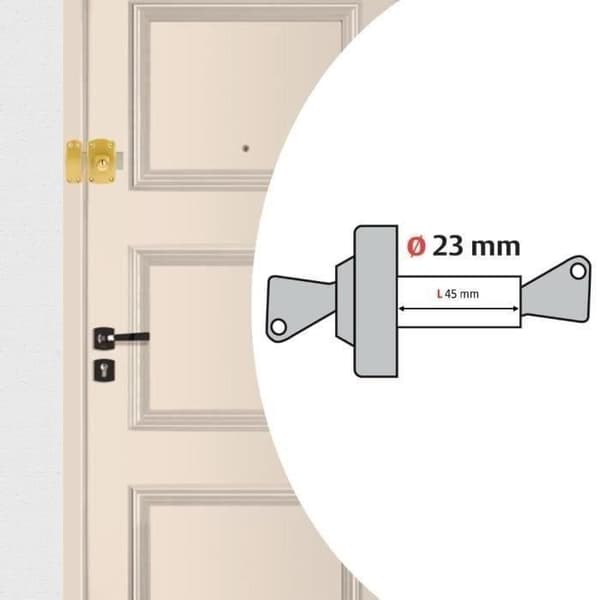 Cyclop dubbelcylinderlås - VACHETTE - 45 mm - Antiplockstift - 3 nycklar ingår