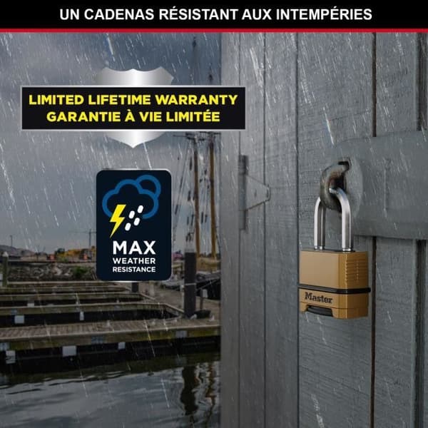 Högsäkerhetshänglås - MASTER LOCK - M175EURDLF - Kombination - Zink - L Shackle - Utomhus