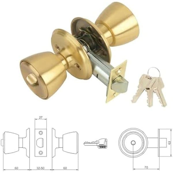 Lås - MCM - 501B/3.3 - Knapplås - Cylindermekanism - Vändbar