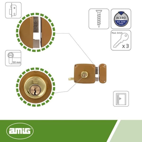 Lås - cylindrisk lås - cylinder - Amig-lås - 72U