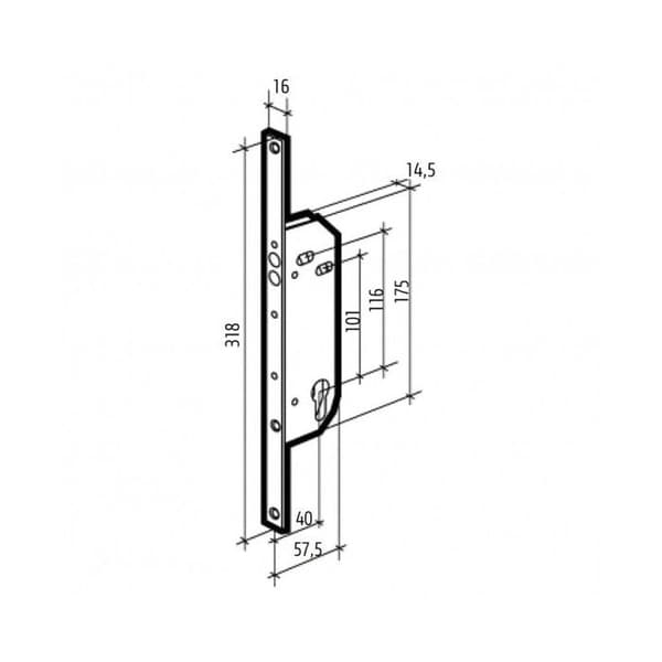 Nödsniff - THIRARD - Växlingsbar - Stålcylinder 14,5mm - Axel 40mm - L57,5mm