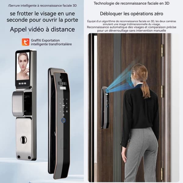 Intelligent lås INN® 3D ansiktsigenkänning fingeravtryck helt automatiskt elektronisk lås med pekskärm