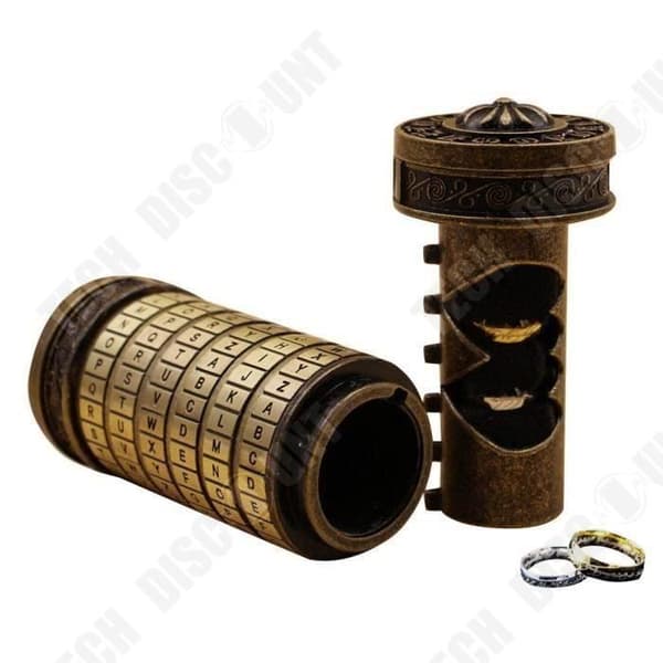 TD® Da Vinci Code Mini Cryptex med två ringar Jul Alla hjärtans dag Födelsedagspresenter till flickvän pojkvän (brons)