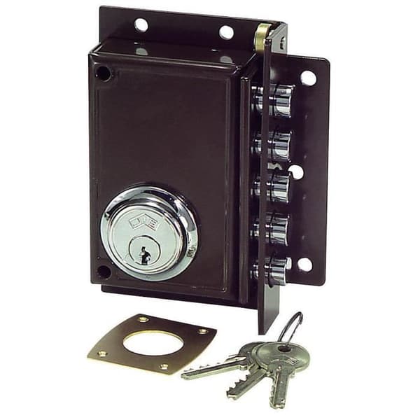 Lås - Jis - 239 - Lackerad brun - 2 punkter - Inbrottsskyddssystem