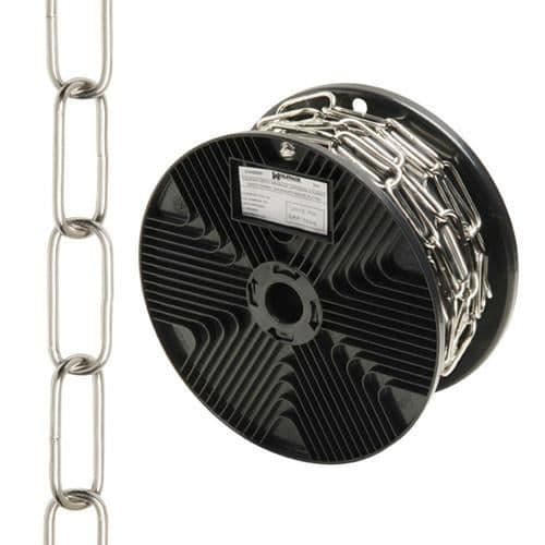 Dekorativ kedja slät silver 3,4x43 mm. Rulle 20 meter