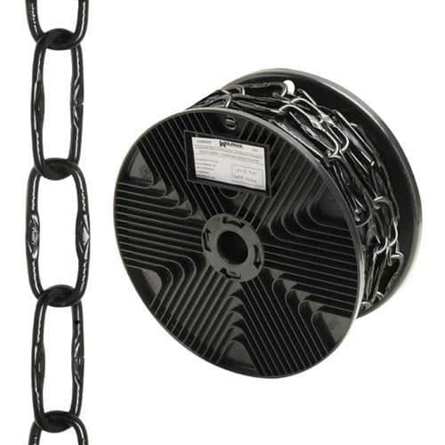 Svart graverad dekorativ kedja 4,0x46 mm. Rulle 20 meter