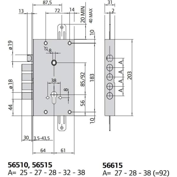 Cisa 56515 yttre lås CISA SPA