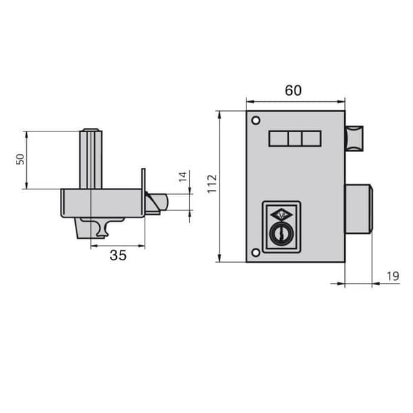 Serrure CVL 56a/60/he Höger