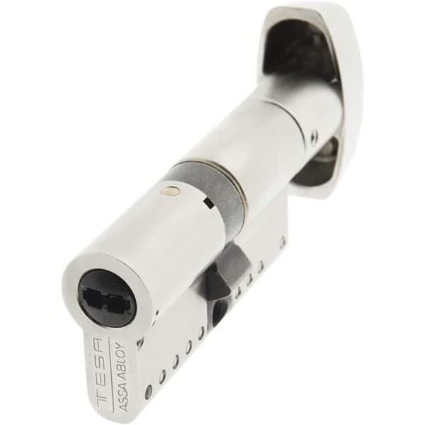 Tesa Assa Abloy TK1B3040N Cylindrisk högsäkerhet TK100 Dubbelkoppling förnicklad 30 x 40 mm Nyckel - Långt vred