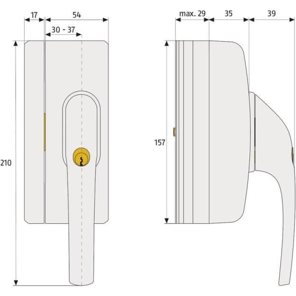 ABUS Fönster Extra Lås FO400N Brun