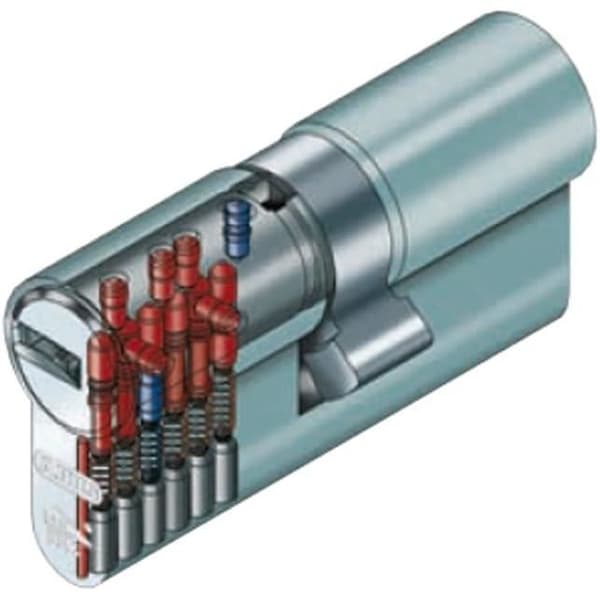 Dörrcylinder Abus KXP20SN Z60K35 mm med knapp på 35, Silver, Set om 5 delar