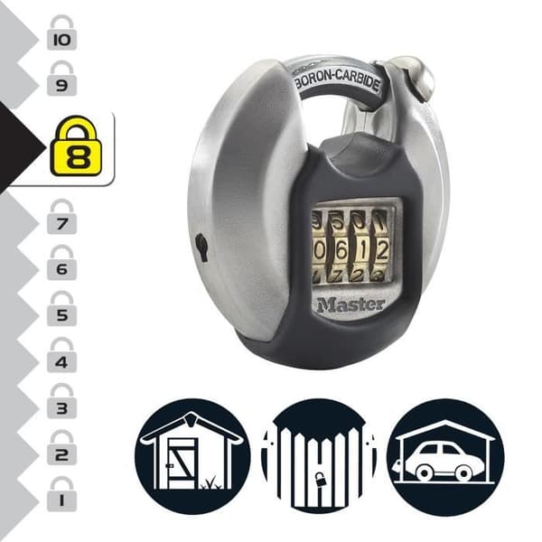 Excell Disc Hänglås i rostfritt stål 70mm - Master Lock M40EURDNUM