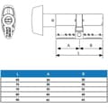 Miniatyrbild 4 av 4: Tesa Assa Abloy TK1B3535L Cylinder av hög säkerhet