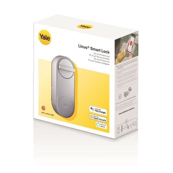 Linus® Yale anslutet lås - Silver - Elegant och säker nyckelfri design