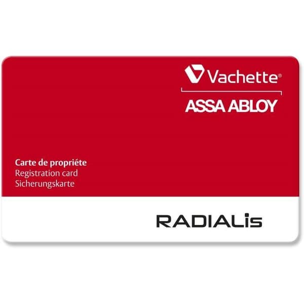 Vachette RADIALis urkopplingsbar låscylinder 42,5x42,5 mm för entrédörr, mycket hög säkerhet, 4 nycklar som inte går att kopiera
