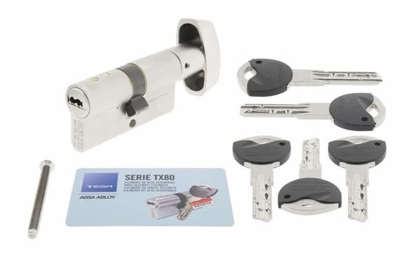 TESA TX80 cylinder - hög säkerhet - urkopplingsbar VD - 30x30 mm - 5 nycklar - TX8B3030N