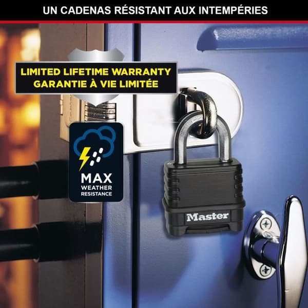 Master Lock Excell Zink 57mm Kombinationshänglås Svart M178EURD