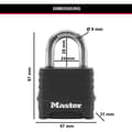 Miniatyrbild 5 av 5: Master Lock Excell Zink 57mm Kombinationshänglås Svart M178EURD