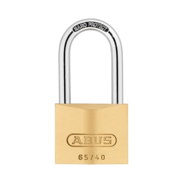 ABUS hänglås 65-40mm högt bygel - Vit - Nyckel - Utility