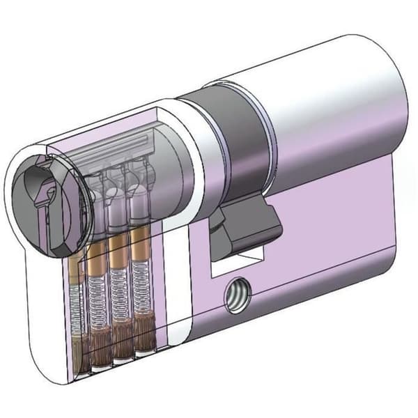 YALE 500+ serie cylinder 40x40 mm nickelpläterad - 5 stift - Plockskydd