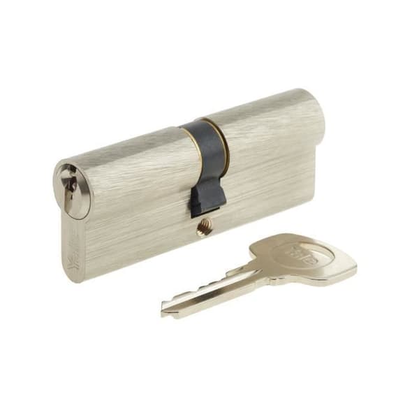 YALE 500+ serie cylinder 40x40 mm nickelpläterad - 5 stift - Plockskydd