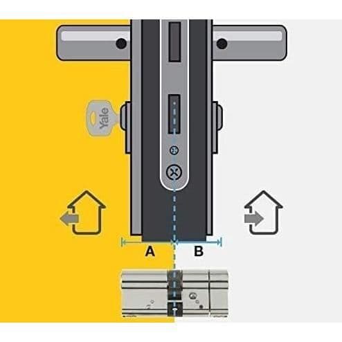 Låscylinder - YALE - YC500+ - 40x50 mm - 5 stift - 3 nycklar - Nickelpläterad