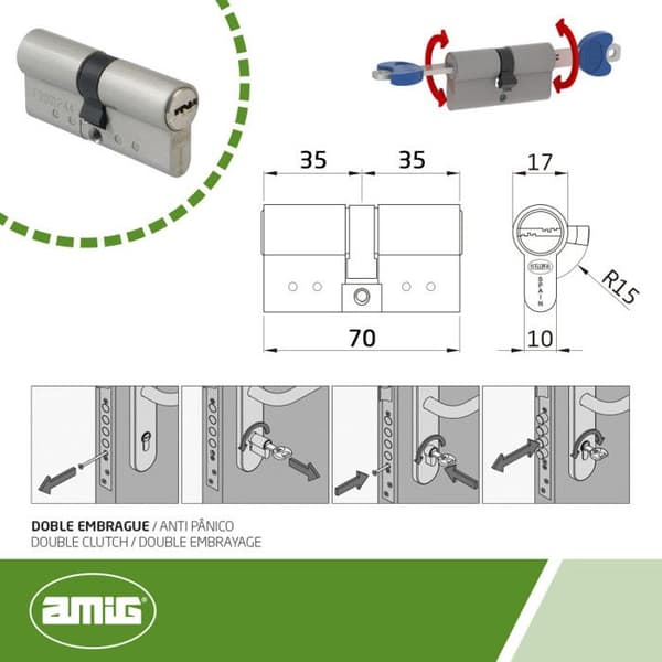 Lås - pipa - cylinder - lås Amig - 23138