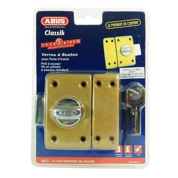 ABUS CLKCB40BC Dörrlås med knapp - Cylinder 40mm - Säkerhetsnivå 5