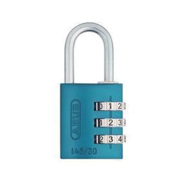 Kombinationslås ABUS aluminium 145/40 Blå Lock-Tag - 48807