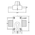 Miniatyrbild 2 av 2: Lås för europeisk profilcylinder X5 IFAM - Standard - 2 ingångar - Matt - 110mm - Säkerhetsnivå 6