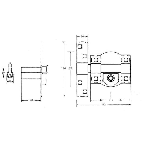 Fac lock elektrisk koppling 300-r/80n rak - Fac lock - "R" system - Nickelpläterad yta