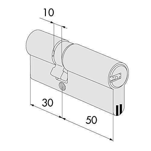 Cisa Euro Profile Cylinder Astral Seal, Stål, Silver, - 0A3S117012