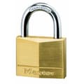Miniatyrbild 2 av 3: 30 mm halvöppningsbart mässingshänglås - MASTER LOCK - Set om 4 - Gul - Nyckel - Schackeldiameter 5 mm