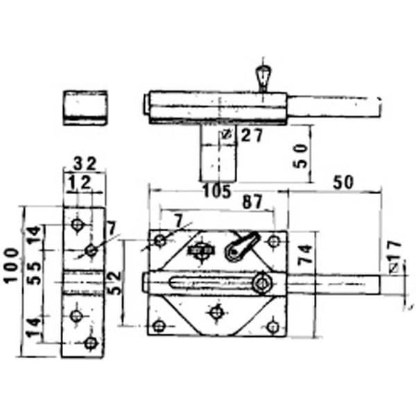 Lås - Lince - 3930/hc - Krom - Cylinder - 50 mm bult