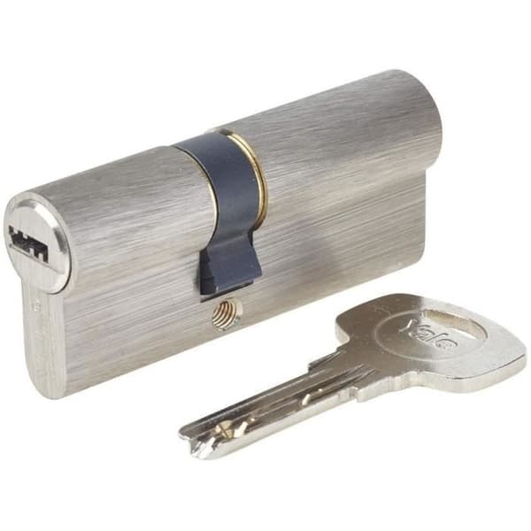 Låscylinder - YALE - YC1000+ - Urkopplingsbar - 30x40 mm - 6 stift - 4 vändbara nycklar - Nickelpläterad