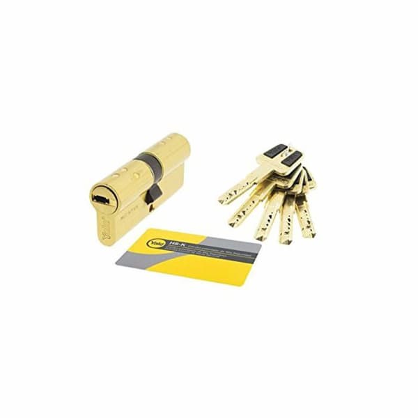 Lås - cylinder - cylinder - Yale lås - HSK3030LT4 - Högsäkerhetscylinder med knapp, mässing, 30 x 30 mm