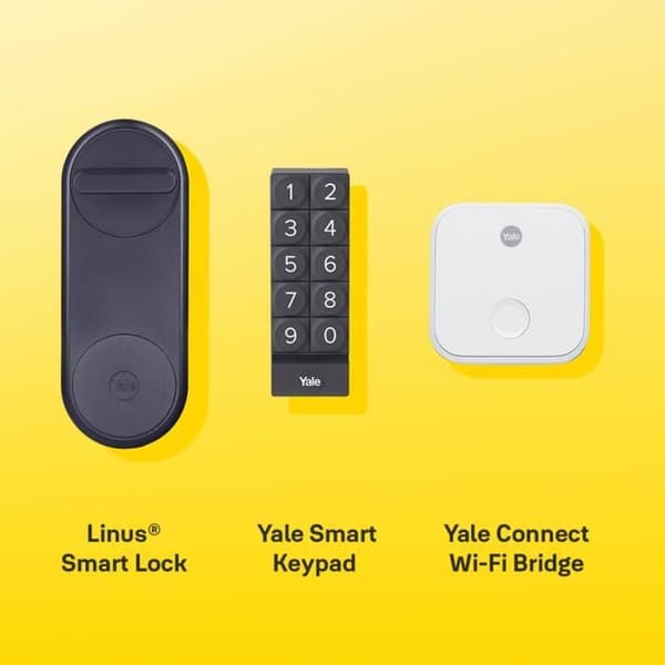 Linus® Yale-anslutet lås - Mattsvart - Elegant och säker nyckelfri design