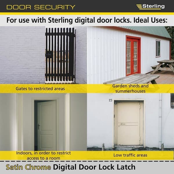 Sterling - SL60 - Standard digitalt dörrlås, krom, 60mm