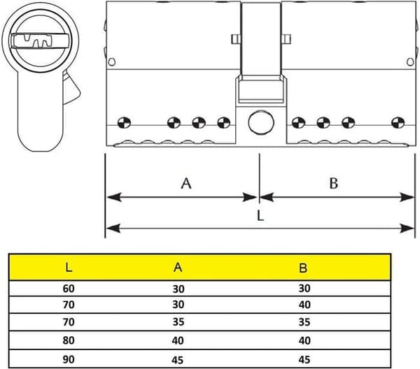 Yale azbe hänglås - HSK3535N4 - hsk3535 N4 Modulär cylinder