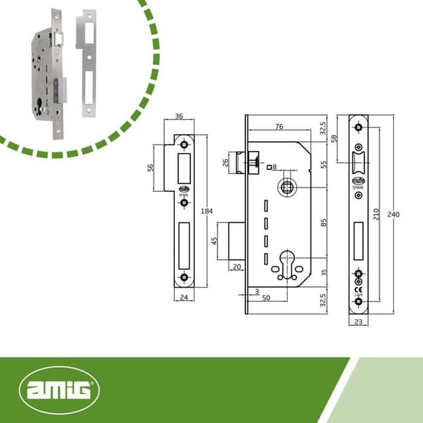 Lås - pipa - cylinder - Amig lås - 8290
