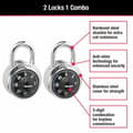 Miniatyrbild 2 av 4: Master lock hänglås - 1500T - Set med 2 kombinationshänglås Svart