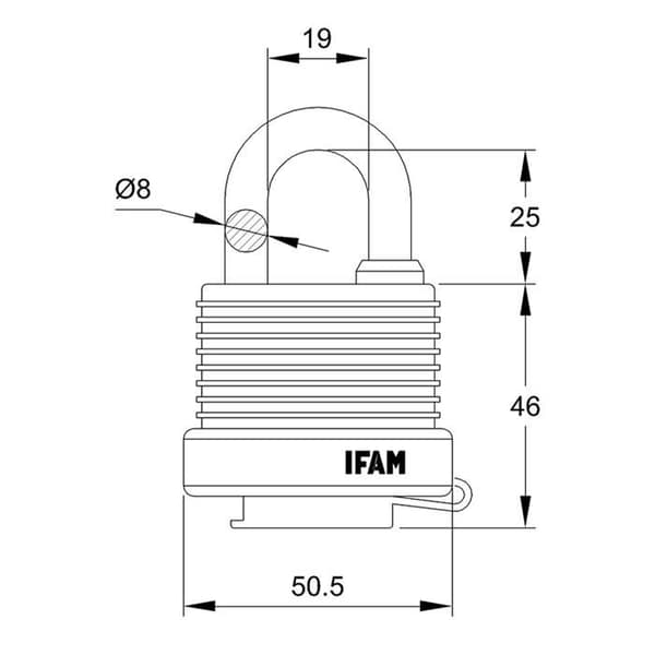 Ifam hänglås - 44501 - Candado WP45 azul