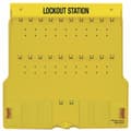 Miniatyrbild 1 av 4: Huvudlås - 1484B - Lockoutstation [Kapacitet 20 Hänglås] [Tom] -, Plast, Gult, 63,5 cm x 63,5 cm x 8,1 cm