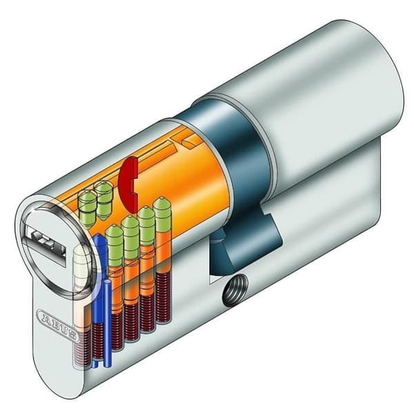 ABUS EC-S urkopplingsbar säkerhetscylinder 30x50 mm Matt Nickelpläterad - 5 vändbara nycklar och ägarkort