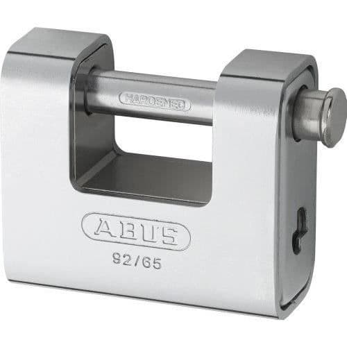ABUS 306 099 92/65 Mässingshänglås i ett stycke med stålbeläggning